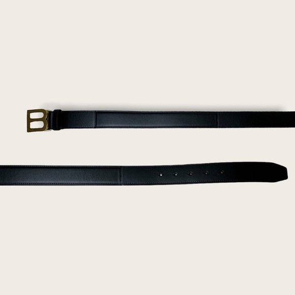SOLD Balenciaga Hourglass Leather Belt With B Logo Monogram Mens - Picture 5 of 7